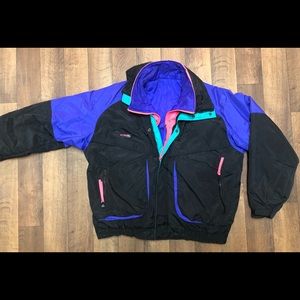 Columbia Retro Reversible Black & Purple Puffer
